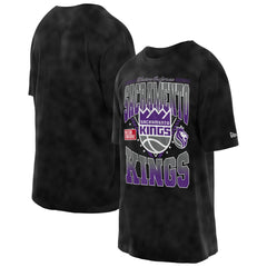Black Sacramento Kings Old School Sport Vintage Wash T-Shirt | NBA