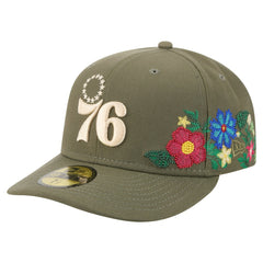 Olive Philadelphia 76ers Tonal Florals 59FIFTY Fitted Hat | NBA