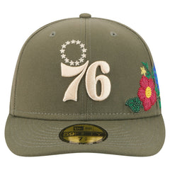 Olive Philadelphia 76ers Tonal Florals 59FIFTY Fitted Hat | NBA