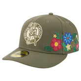 Olive Boston Celtics Tonal Florals 59FIFTY Fitted Hat | NBA