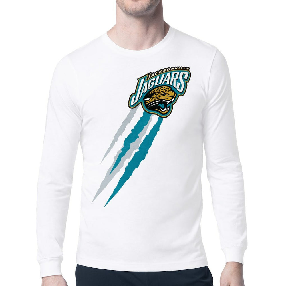 Jacksonville Jaguars Starter Retro Team Logo Color Scratch Long Sleeve T-Shirt | NFL Sale