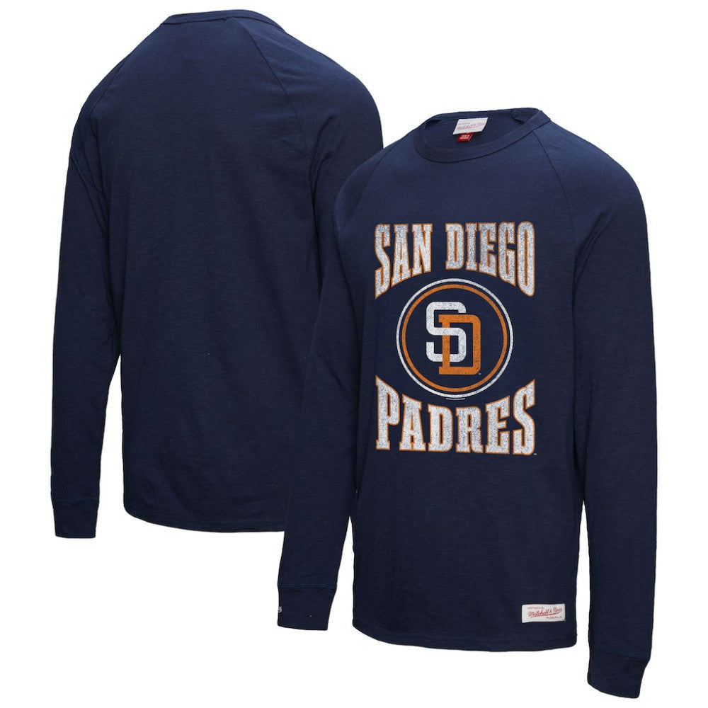 San Diego Padres Mitchell & Ness Arched Logo Slub Long Sleeve T-Shirt - MLB T-shirts