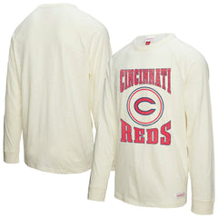 Cincinnati Reds Mitchell & Ness Arched Logo Slub Long Sleeve T-Shirt - MLB T-shirts