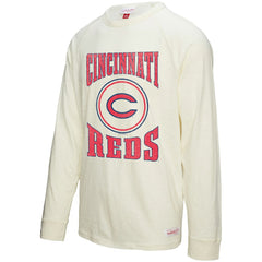 Cincinnati Reds Mitchell & Ness Arched Logo Slub Long Sleeve T-Shirt - MLB T-shirts