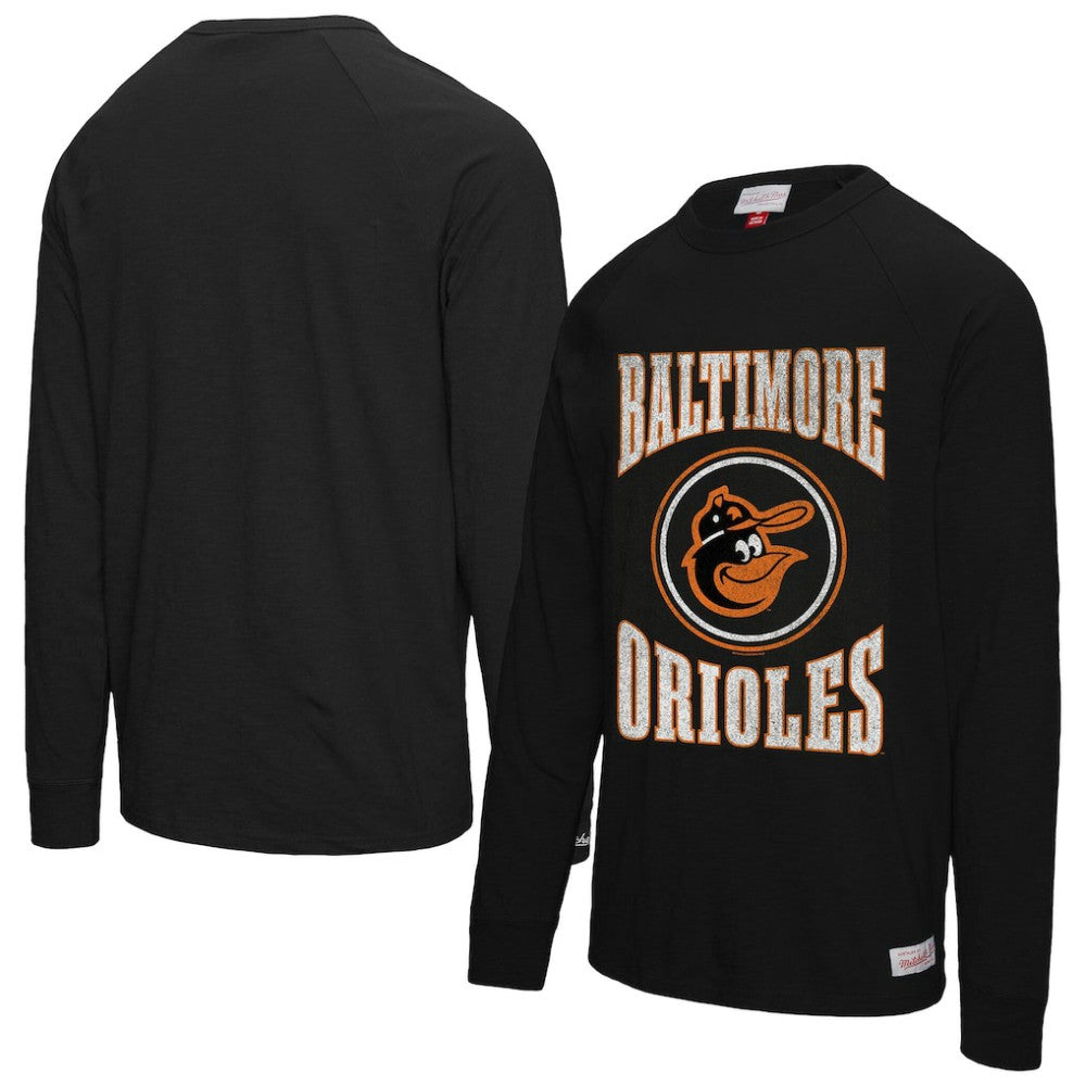 Baltimore Orioles Mitchell & Ness Arched Logo Slub Long Sleeve T-Shirt - MLB T-shirts