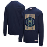 Milwaukee Brewers Mitchell & Ness Arched Logo Slub Long Sleeve T-Shirt - MLB T-shirts