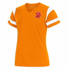 Tampa Bay Buccaneers Antigua Women's Encounter Short Sleeve Notch Neck Top | NFL Hot