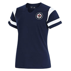 Winnipeg Jets Antigua Women's Encounter Short Sleeve Notch Neck Top - NHL