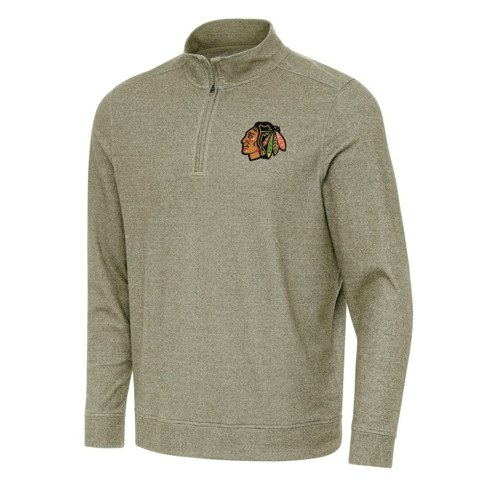 Chicago Blackhawks Antigua Subtle Quarter-Zip Sweatshirt - NHL Sweatshirts