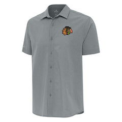 Chicago Blackhawks Antigua Activate Woven Short Sleeve Button-Up Shirt - NHL