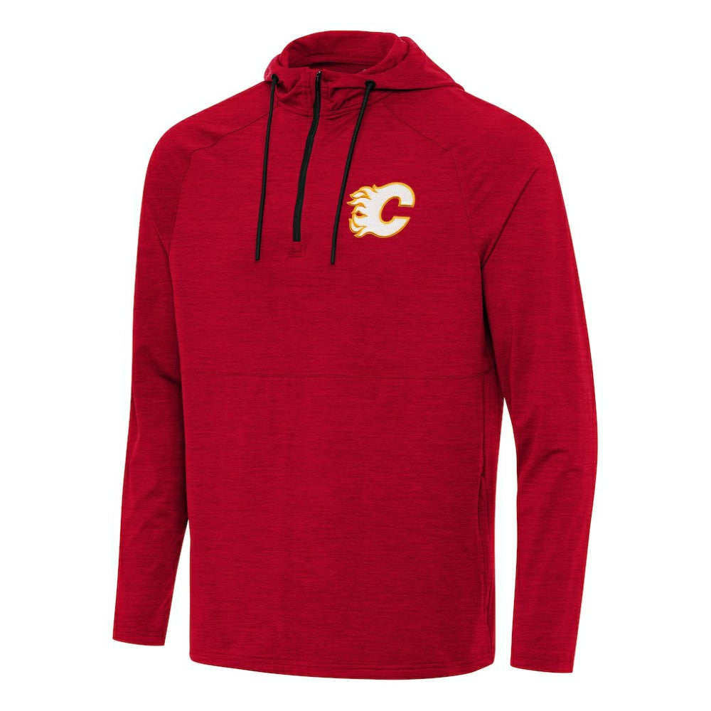 Calgary Flames Antigua Spikes Quarter-Zip Hoodie - NHL Hoodies