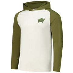 Columbus Blue Jackets Antigua Intrepid Sand Raglan Long Sleeve Hoodie T-Shirt - NHL T-shirts