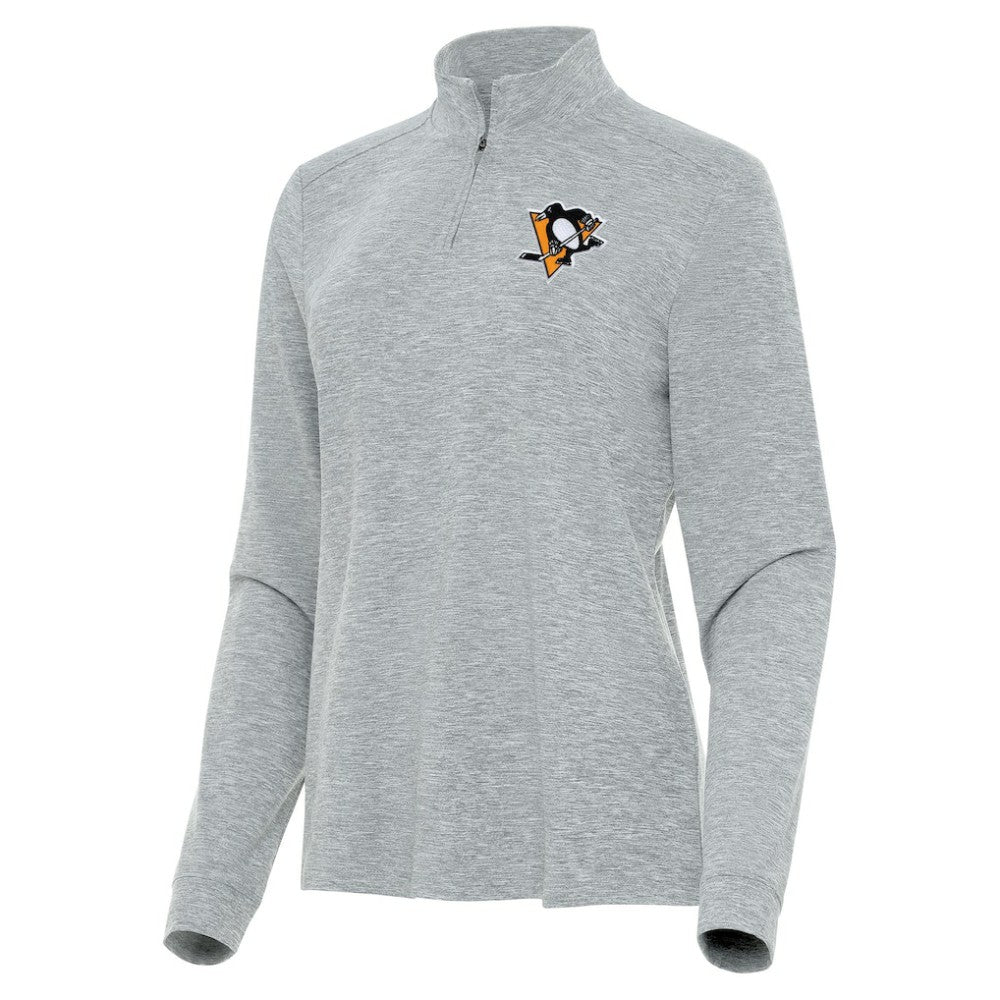 Pittsburgh Penguins Antigua Women's Mentor Quarter-Zip Mock Long Sleeve Top - NHL
