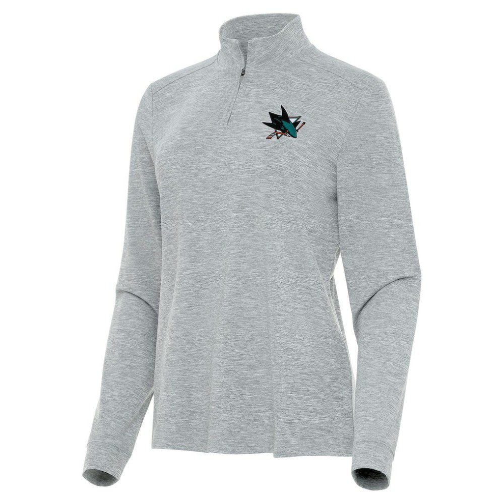 San Jose Sharks Antigua Women's Mentor Quarter-Zip Mock Long Sleeve Top - NHL