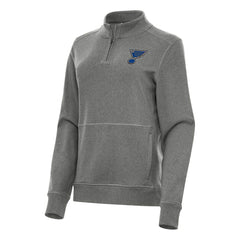 St. Louis Blues Antigua Women's Crush Quarter-Zip Fleece Sweatshirt - NHL Sweatshirts