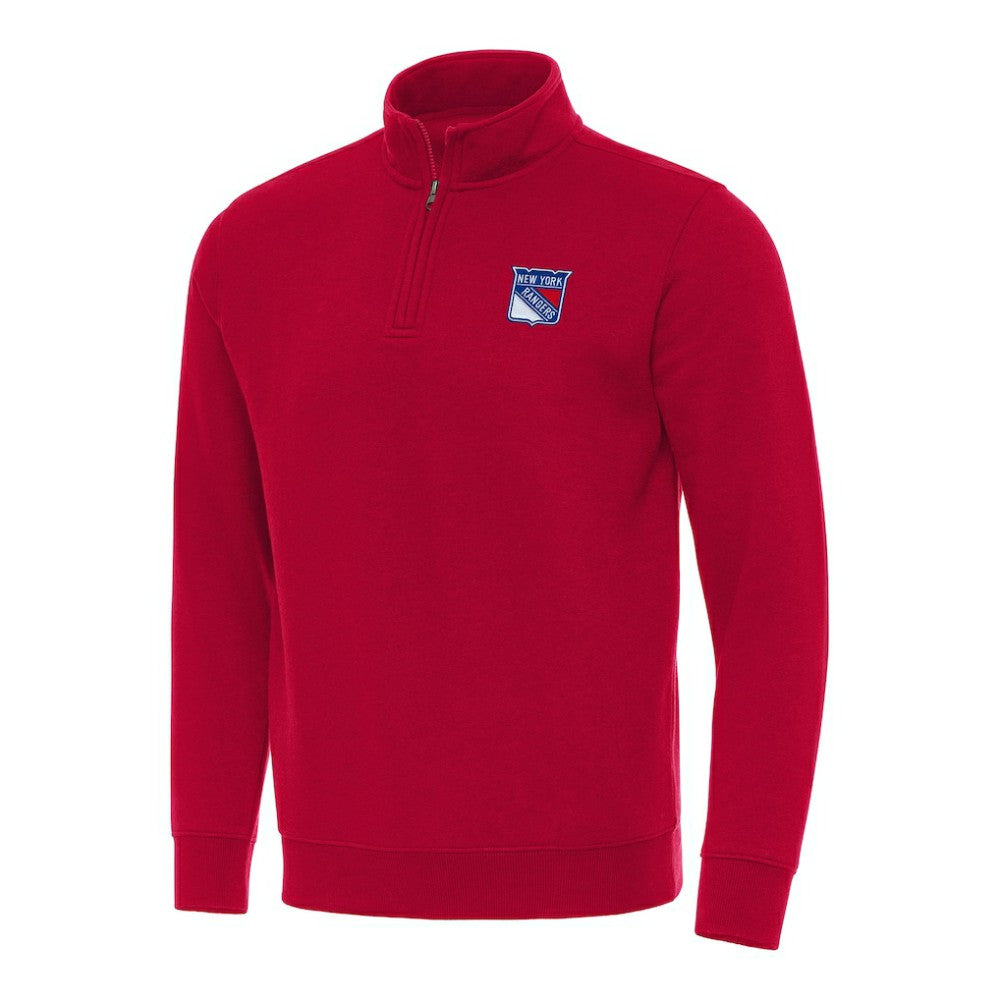 New York Rangers Antigua Victory Quarter-Zip Mock Sweatshirt - NHL Sweatshirts