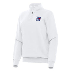 New York Rangers Antigua Women's Victory Quarter-Zip Sweatshirt - NHL Sweatshirts