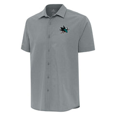 San Jose Sharks Antigua Activate Woven Short Sleeve Button-Up Shirt - NHL