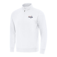 Washington Capitals Antigua Victory Quarter-Zip Mock Sweatshirt - NHL Sweatshirts