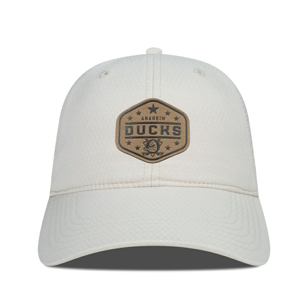 Anaheim Ducks Men's Levelwear Faux Leather Patch Unstructured Adjustable Hat - NHL Hats
