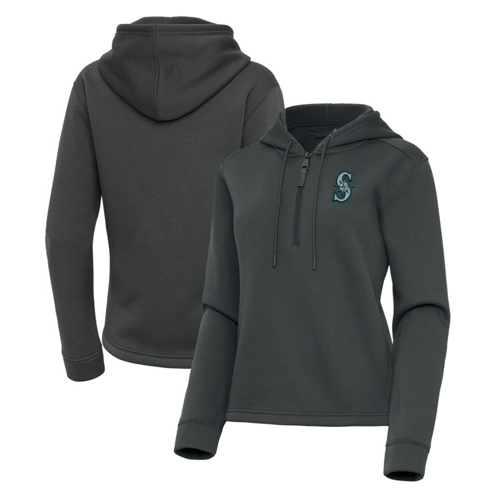 Seattle Mariners Antigua Women's Contemporary Quarter-Zip Hoodie - MLB Hoodies