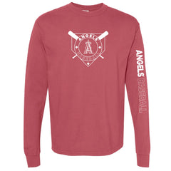 Los Angeles Angels Soft as a Grape Women's Pigment Dye Long Sleeve T-Shirt - MLB T-shirts