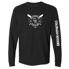Colorado Rockies Soft as a Grape Women's Pigment Dye Long Sleeve T-Shirt - MLB T-shirts