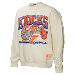 Cream New York Knicks Women's Brush Bucket Pullover Sweatshirt | NBA