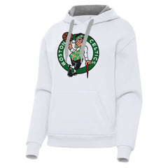 White Boston Celtics Antigua Women's Victory Pullover Hoodie | NBA