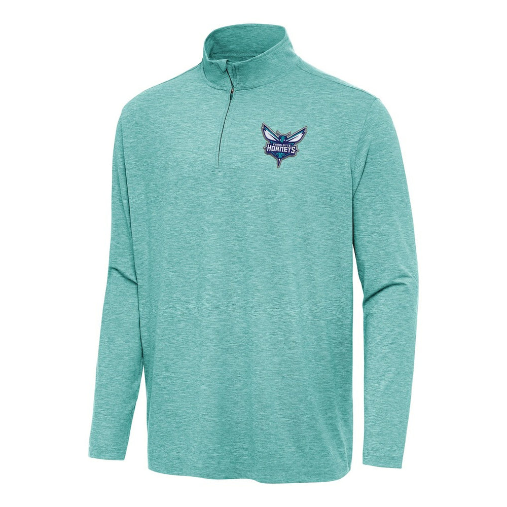 Heather Aqua Charlotte Hornets Antigua Hunk Quarter-Zip Top | NBA