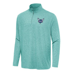 Heather Aqua Charlotte Hornets Antigua Hunk Quarter-Zip Top | NBA