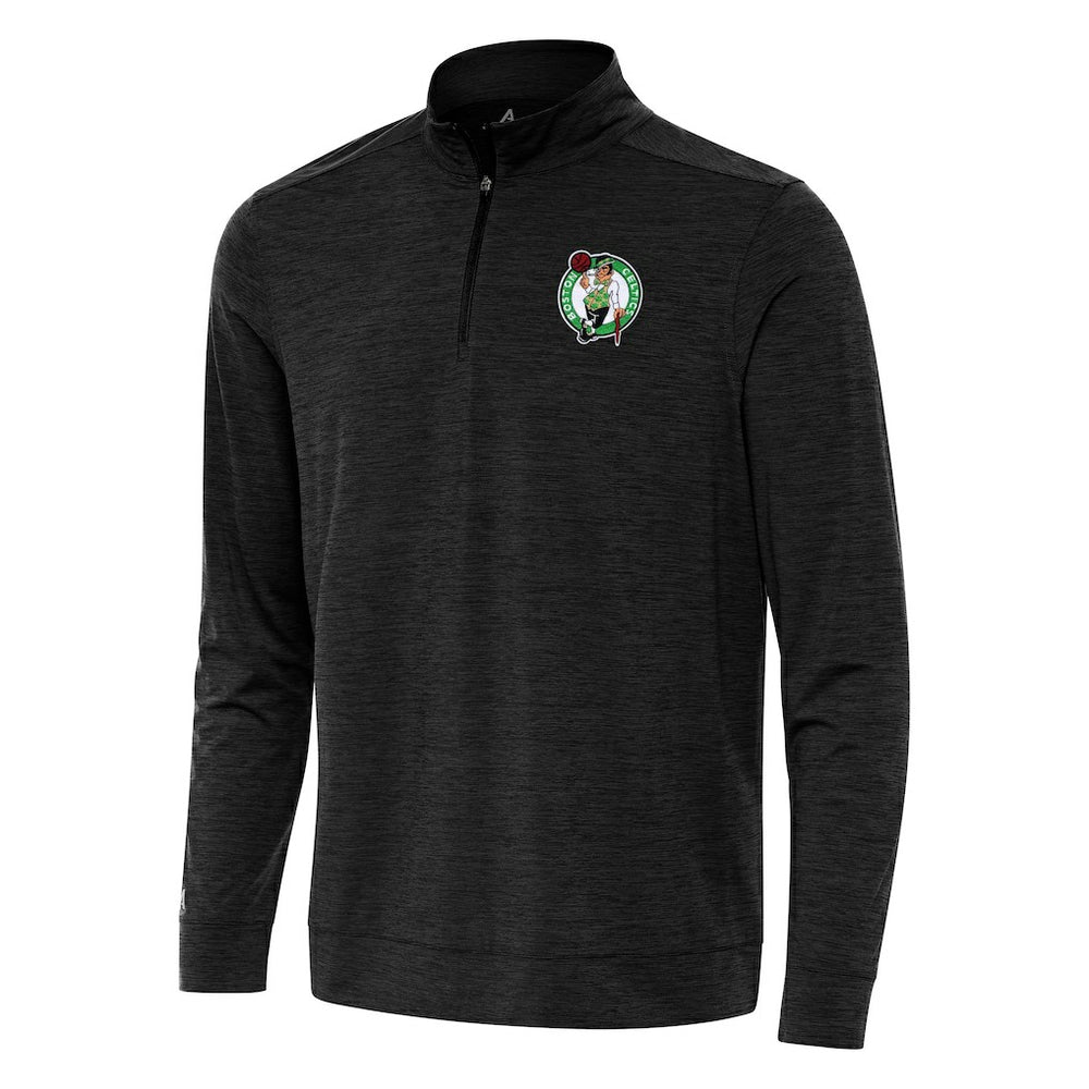 Heather Black Boston Celtics Antigua Bright Quarter-Zip Top | NBA