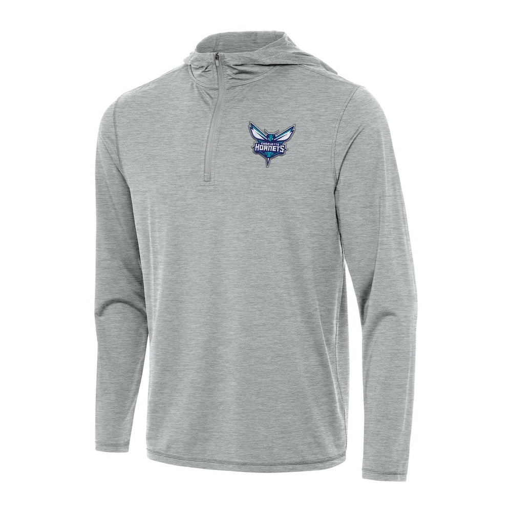 Heather Gray Charlotte Hornets Antigua Tidy Quarter-Zip Hoodie | NBA