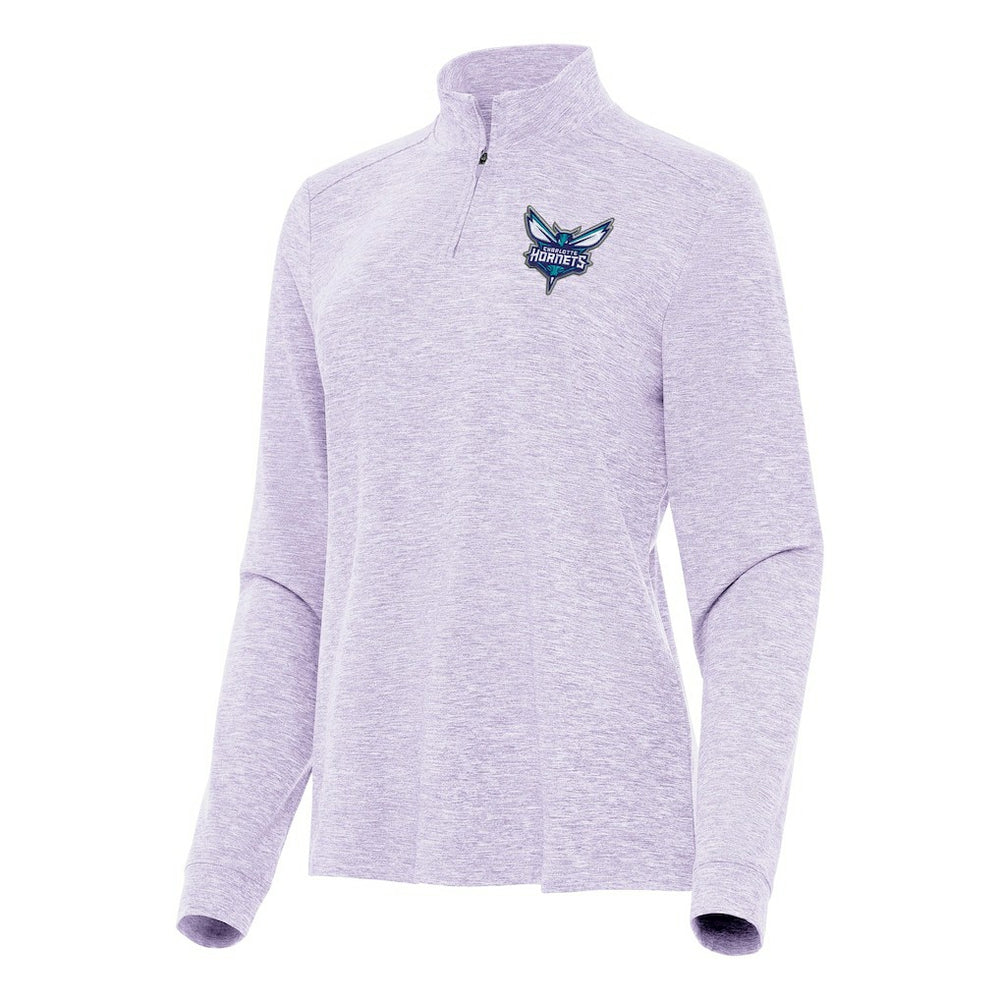 Lavender Charlotte Hornets Antigua Women's Mentor Quarter-Zip Mock Long Sleeve Top | NBA