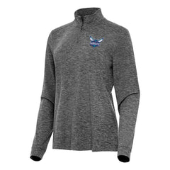 Heather Black Charlotte Hornets Antigua Women's Mentor Quarter-Zip Mock Long Sleeve Top | NBA