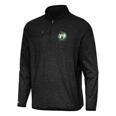 Heather Black Boston Celtics Antigua Certain Quarter-Zip Tri-Blend Sweatshirt | NBA