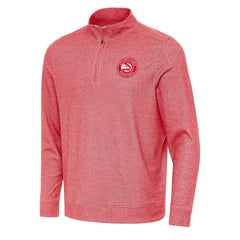 Heather Red Atlanta Hawks Antigua Subtle Quarter-Zip Sweatshirt | NBA