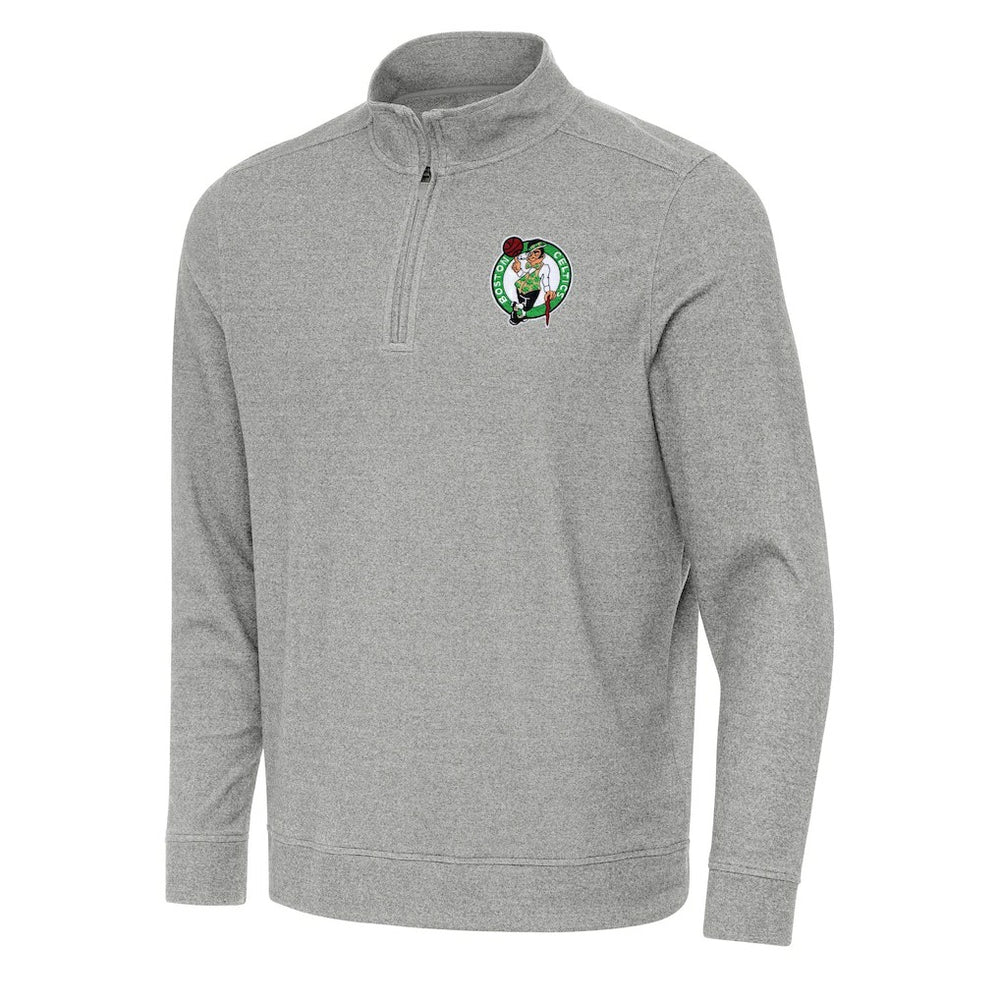 Heather Gray Boston Celtics Antigua Subtle Quarter-Zip Sweatshirt | NBA
