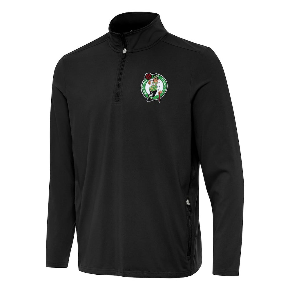 Black Boston Celtics Antigua Perilous Quarter-Zip Sweatshirt | NBA