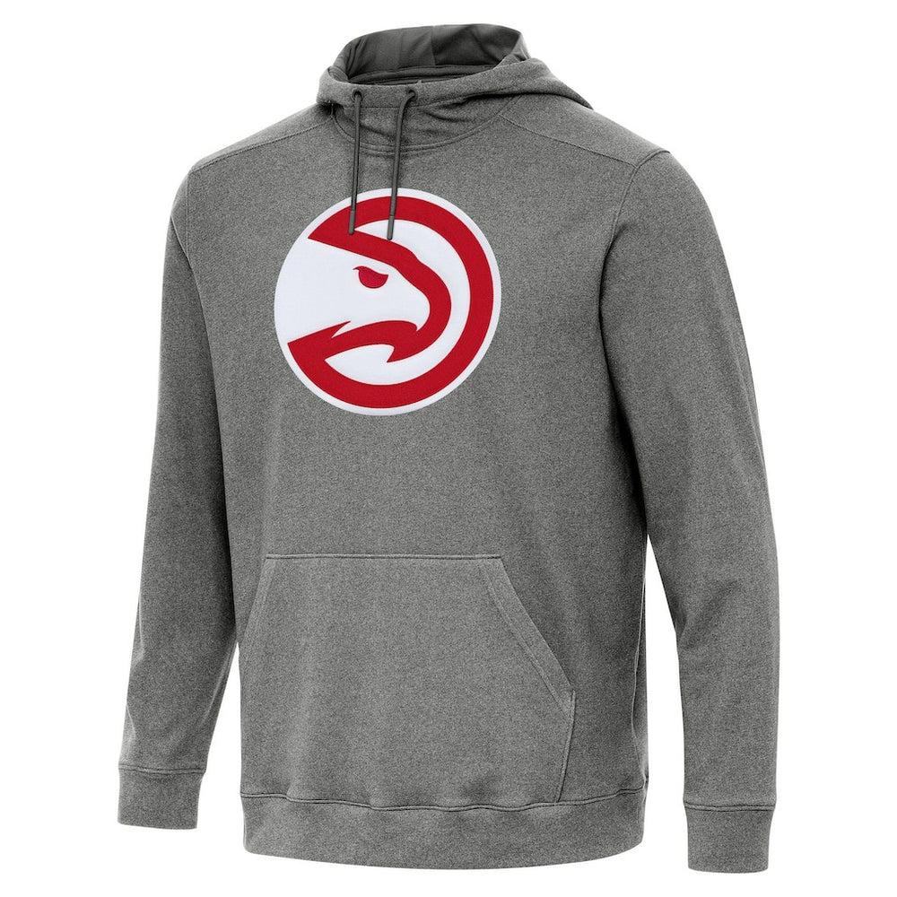 Heather Black Atlanta Hawks Antigua Cloud Pullover Hoodie | NBA