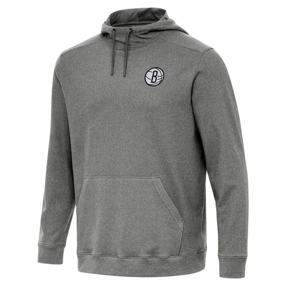 Heather Black Brooklyn Nets Antigua Cloud Pullover Hoodie | NBA