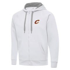White Cleveland Cavaliers Antigua Big & Tall Victory Full-Zip Hoodie Jacket sale | NBA