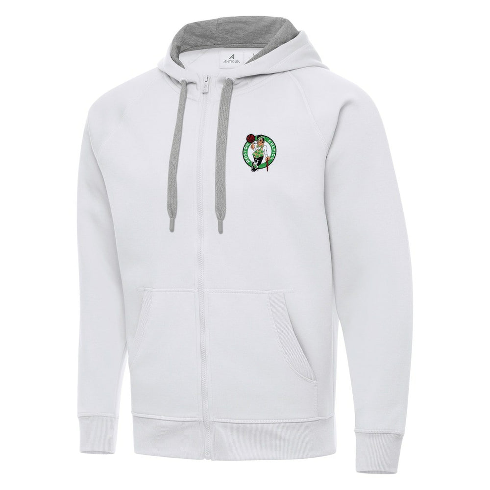 White Boston Celtics Antigua Big & Tall Victory Full-Zip Hoodie Jacket | NBA