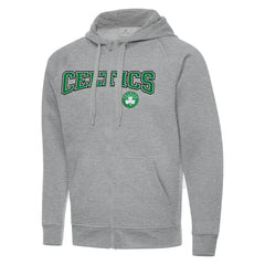 Heather Gray Boston Celtics Antigua Big & Tall Victory Full-Zip Hoodie Jacket | NBA