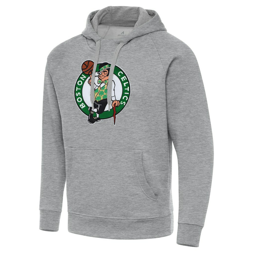 Heather Gray Boston Celtics Antigua Big & Tall Victory Raglan Pullover Hoodie | NBA