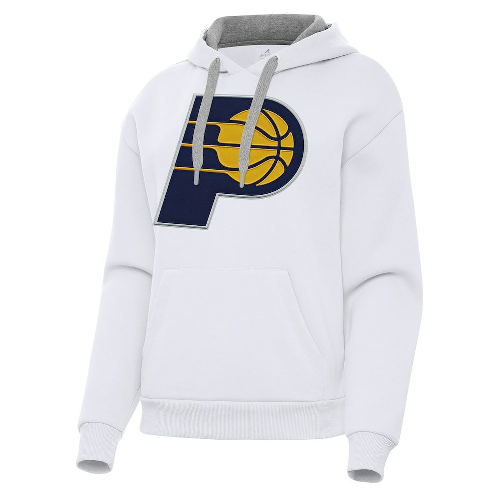 White Indiana Pacers Antigua Women's Victory Pullover Hoodie | NBA