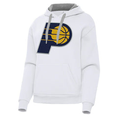 White Indiana Pacers Antigua Women's Victory Pullover Hoodie | NBA