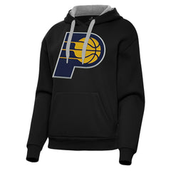 Black Indiana Pacers Antigua Women's Victory Pullover Hoodie | NBA