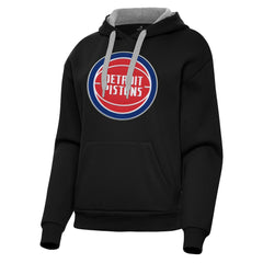Black Detroit Pistons Antigua Women's Victory Pullover Hoodie sale | NBA