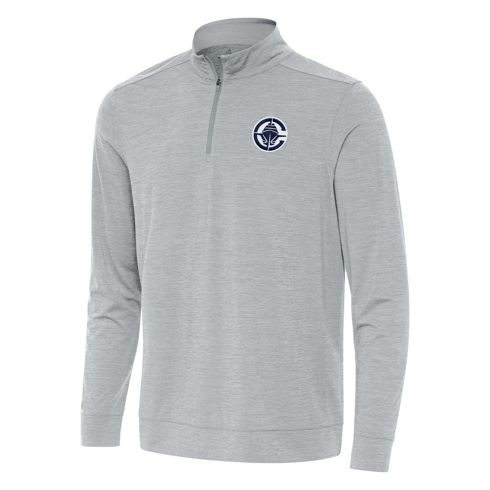 Heather Gray LA Clippers Antigua Bright Quarter-Zip Top | NBA